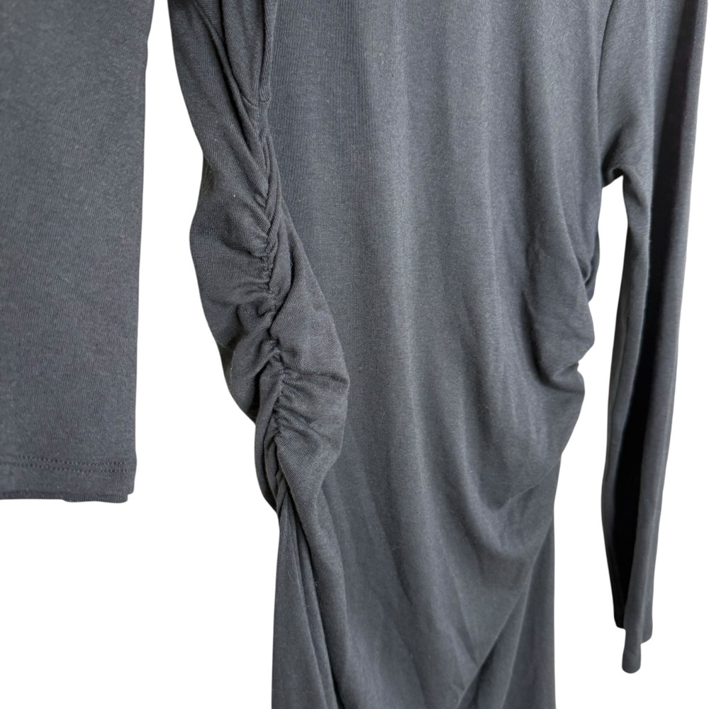 Gap Solid Black Ribbed Mock Neck Long Sleeve Dress - image 3